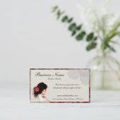 かわいらしいレースの女性のデザインの名刺 名刺 (スタンド正面)