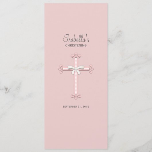 かわいらしいレースwの十字の宗教お祝いメニュー メニュー (裏面)