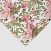 かわいらしいヴィンテージのピンクのバラ 薄葉紙 (詳細)