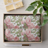 かわいらしいヴィンテージのピンクのバラ 薄葉紙 (ギフト)