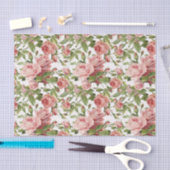 かわいらしいヴィンテージのピンクのバラ 薄葉紙 (クラフト)