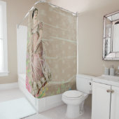 かわいらしいヴィンテージの女性暗灰色のシャワー・カーテン シャワーカーテン (インサイチュ)