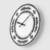 かわいらしいヴィンテージの白黒中国のプレートの時計 ラージ壁時計 (傾斜)