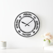 かわいらしいヴィンテージの白黒中国のプレートの時計 ラージ壁時計 (ホーム)