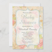 かわいらしいヴィンテージの花のベビーシャワーの招待状 招待状 (正面)