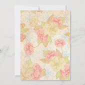 かわいらしいヴィンテージの花のベビーシャワーの招待状 招待状 (裏面)