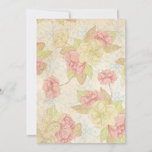 かわいらしいヴィンテージの花のベビーシャワーの招待状 招待状 (裏面)