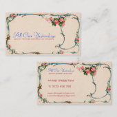 かわいらしいヴィンテージの花の名刺 名刺 (正面/裏面)