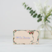 かわいらしいヴィンテージの花の名刺 名刺 (スタンド正面)