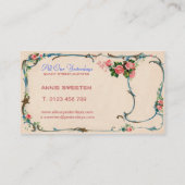 かわいらしいヴィンテージの花の名刺 名刺 (裏面)