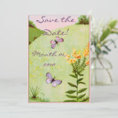 かわいらしいヴィンテージの蝶招待状 セーブザデート (スタンド正面)