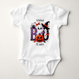 かわいらしい不気味かわいい子どもハロウィーン ベビーボディスーツ