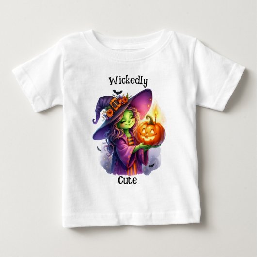 かわいらしい不気味かわいい子どもハロウィーン ベビーTシャツ (正面)