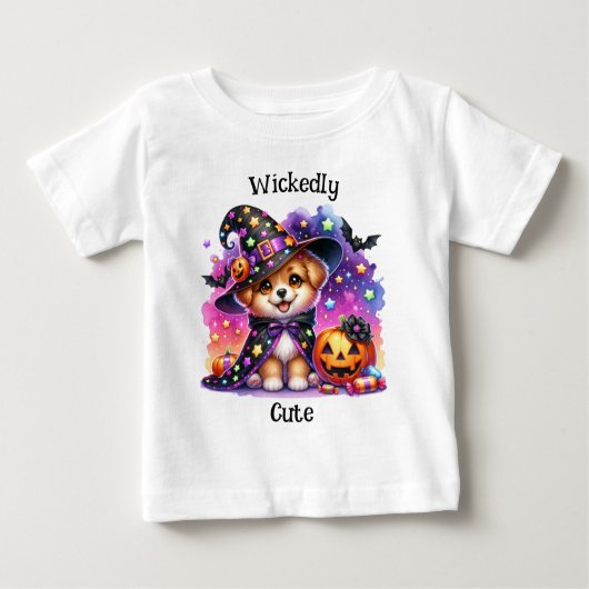 かわいらしい不気味かわいい子どもハロウィーン ベビーTシャツ (正面)