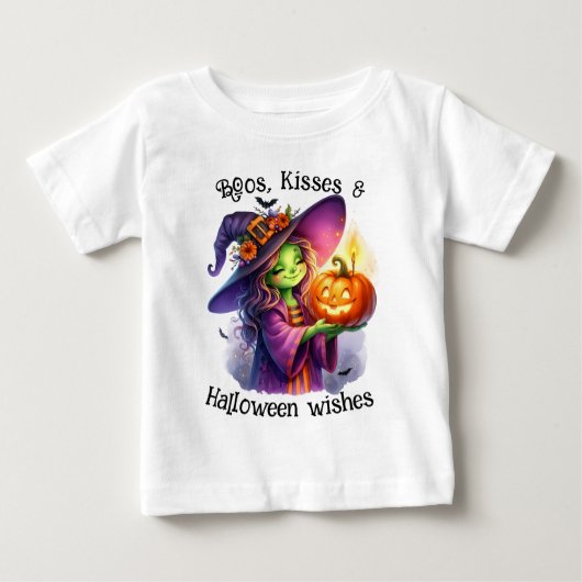 かわいらしい不気味かわいい子どもハロウィーン ベビーTシャツ (正面)