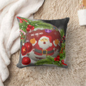 かわいらしい両面プリント「サンタ」クリスマスピロー クッション (ブランケット)