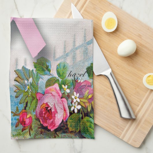 かわいらしい乳癌の生存者の台所タオル キッチンタオル (四つ折り)