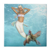 かわいらしい人魚のタイル タイル (正面)