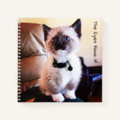 かわいらしい仮面の青い目のシャム猫の写真 ノートブック (正面)