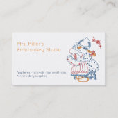 かわいらしい刺繍縫い模様 名刺 (正面)