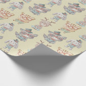 かわいらしい動物の包み紙 ラッピングペーパー (角)