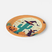 かわいらしい南西ハロウィーン砂漠/サボテン ペーパープレート (アングル)