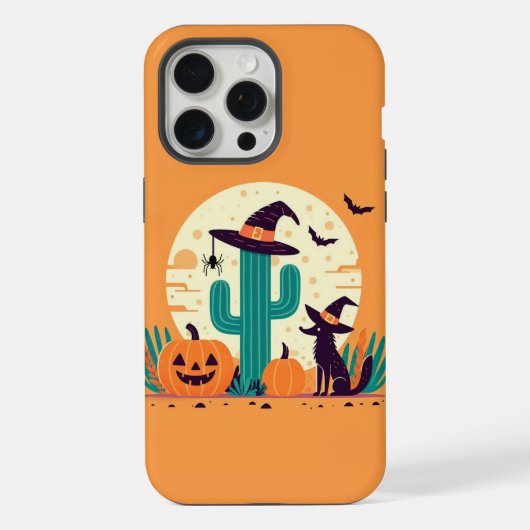 かわいらしい南西ハロウィーン砂漠/サボテン iPhoneケース (裏面)