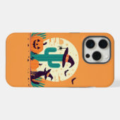 かわいらしい南西ハロウィーン砂漠/サボテン iPhoneケース (裏面横)