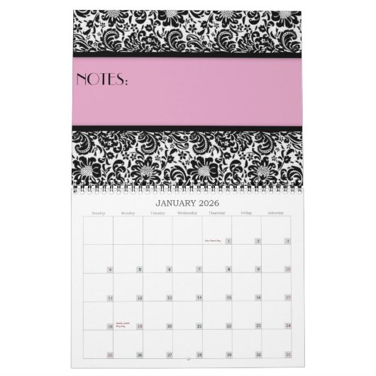 かわいらしい及び専門 カレンダー (1月 2026)