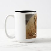 かわいらしい可愛いコックポウドッグ動物家族の写真 ツートーンマグカップ (左)