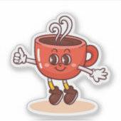 かわいらしい可愛いコーヒーカップ シール (正面)