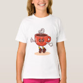 かわいらしい可愛いコーヒーカップ Tシャツ (正面)