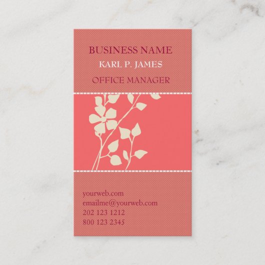 かわいらしい夏の花柄 名刺 (正面)