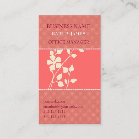 かわいらしい夏の花柄 名刺 (正面)