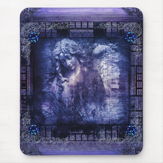 かわいらしい天使の古代中世巻のファンタジーの本 マウスパッド (正面)