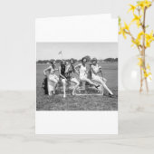 かわいらしい女の子のゴルファー、20年代 カード (黄色い花)