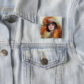 かわいらしい女性のフラッパーのファッションの20年代 缶バッジ (インサイチュ)