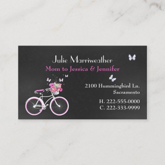 かわいらしい女性のBicycle Custom Mommy Card コーリングカード (正面)