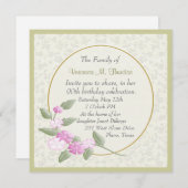 かわいらしい女性誕生日のパーティの招待状 招待状 (正面/裏面)