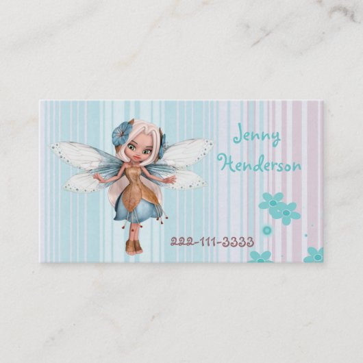 かわいらしい妖精の女の子のテレホンカード コーリングカード (正面)