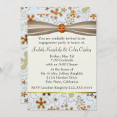 かわいらしい婚約パーティの招待状 招待状 (正面/裏面)