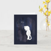 かわいらしい子ネコが泣き寝入り カード (黄色い花)