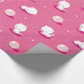 かわいらしい子猫のピンクの子ネコパターン包装紙 ラッピングペーパー (角)
