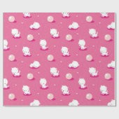 かわいらしい子猫のピンクの子ネコパターン包装紙 ラッピングペーパー (フラット)