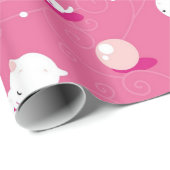 かわいらしい子猫のピンクの子ネコパターン包装紙 ラッピングペーパー (ロールコーナー)