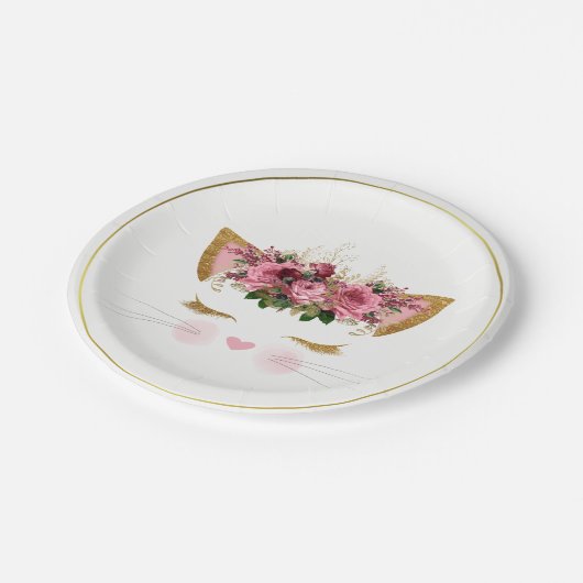 かわいらしい子猫の紙皿 ペーパープレート (アングル)