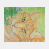 かわいらしい子猫 フリースブランケット (正面(横))