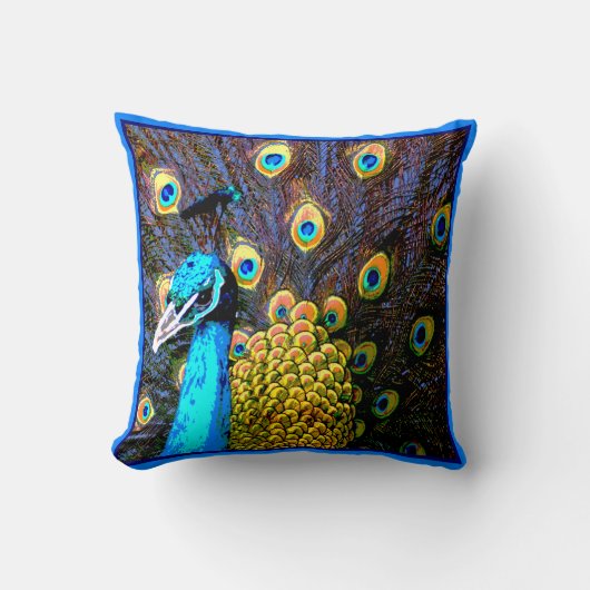 かわいらしい孔雀の芸術の枕 クッション (正面)