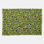 かわいらしい孔雀はパターンに羽をつけます キッチンタオル (横)