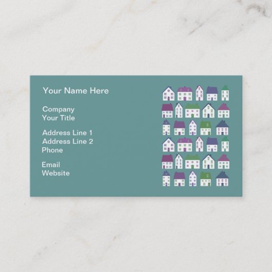 かわいらしい家アイコン不動産業者 名刺 (正面)